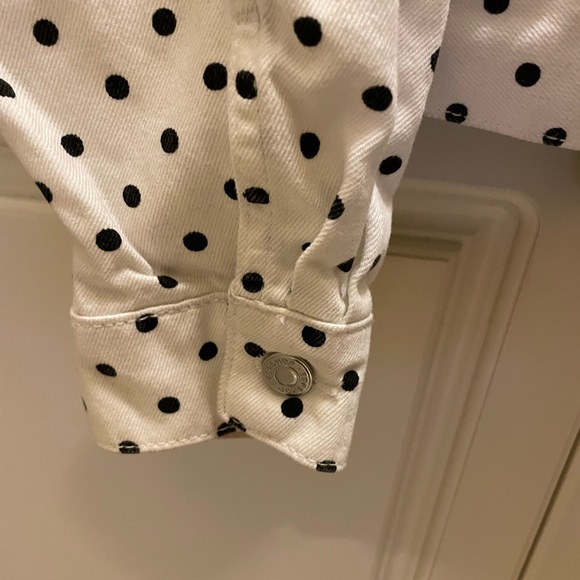 Denim jacket, white w/black polka dots , very high quality - Picture 4 of 5